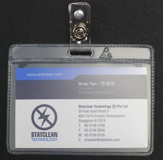 Cleanroom/ESD Badge Holder with Clip (Landscape)